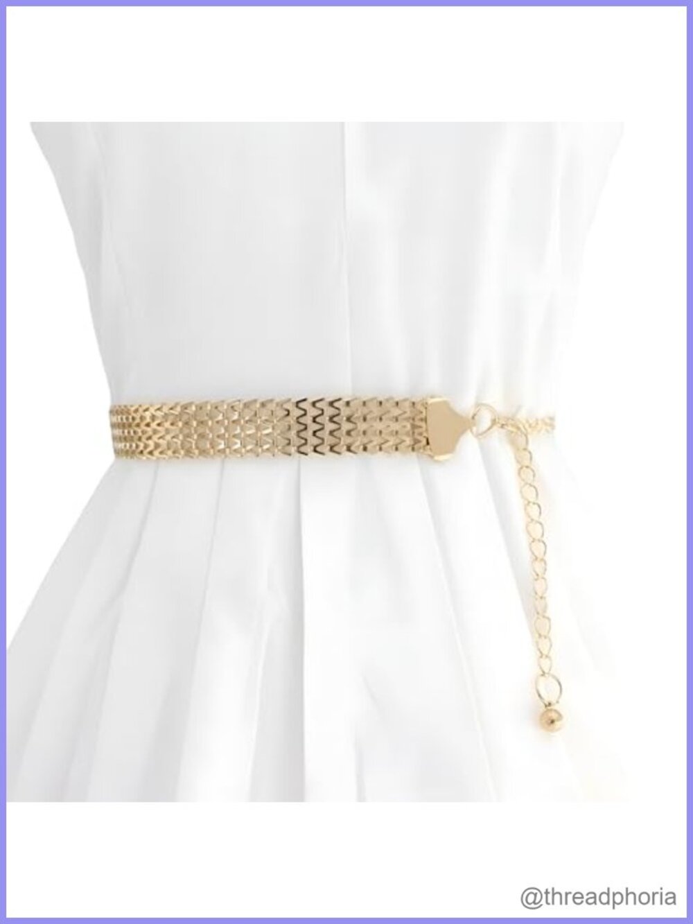 Chain Waist Belt Adjustable Gold-Tone Costume Accessory Women
